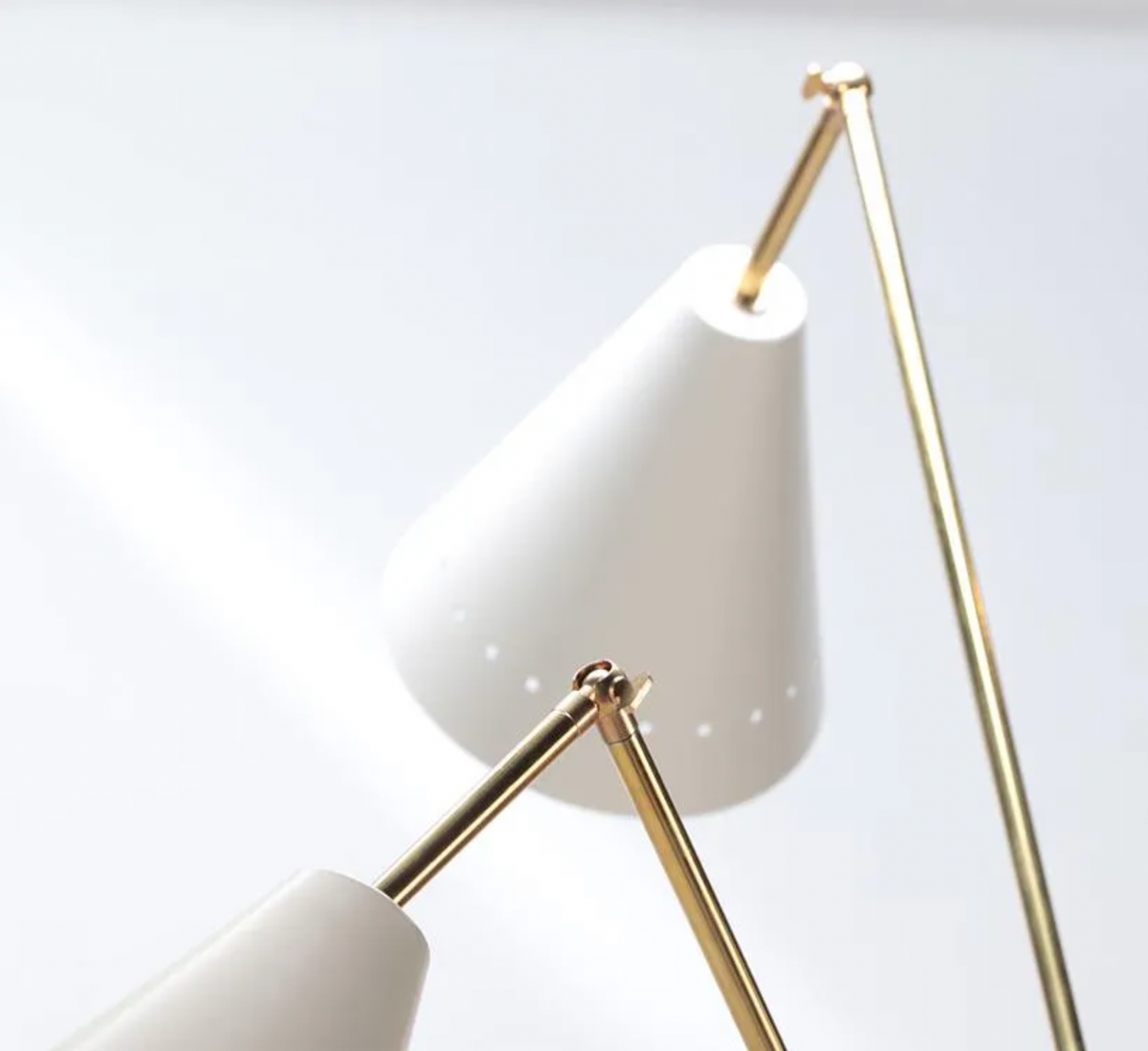 Three-arm brass floor lamp