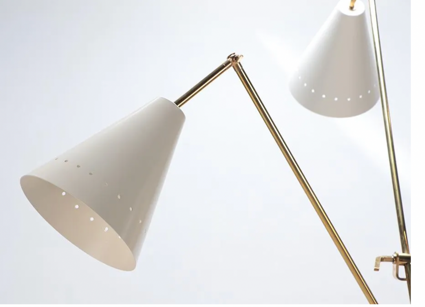 Three-arm brass floor lamp