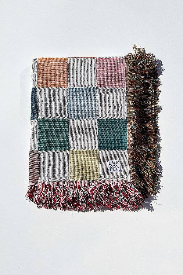 Tile Checker Woven Throw Blanket