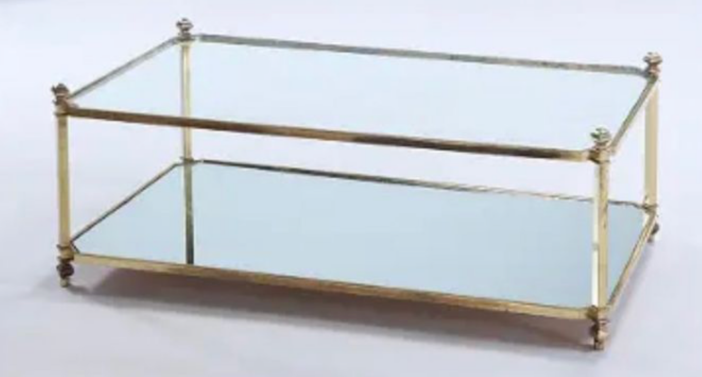 Brass and glass coffee table