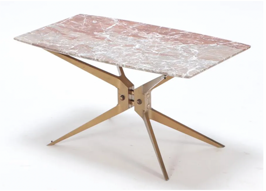 Steel and marble coffee table