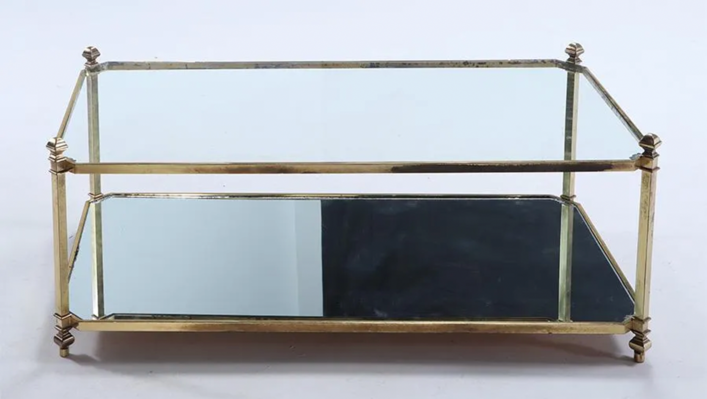 Brass and glass coffee table