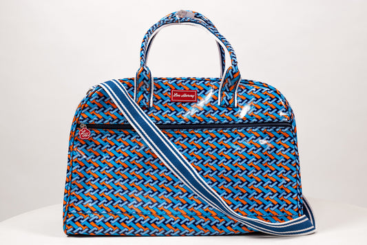 Weave Blue and Orange Overnight Bag