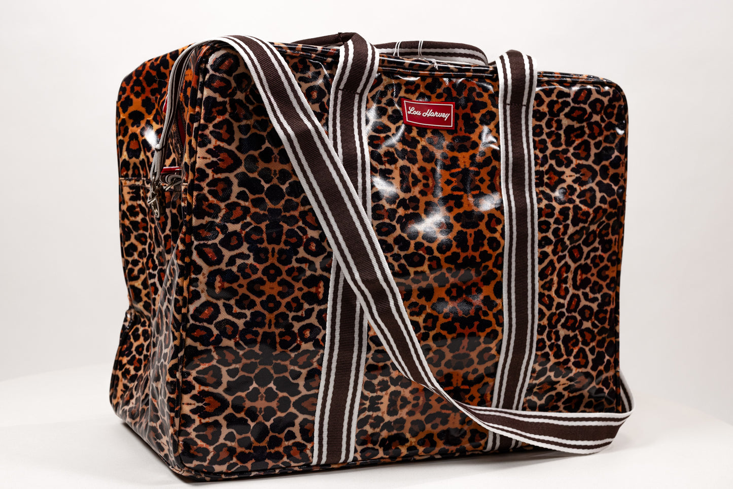 Square Leopard Print Overnight Bag
