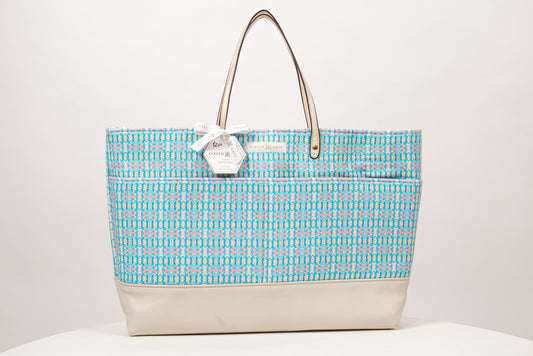 Abaco Canvas Tote With Leather Base