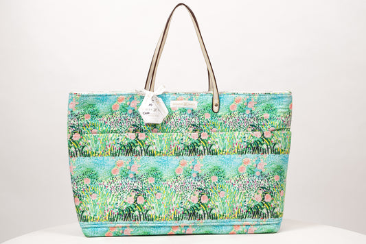 Pink Roses on Green Original Canvas Tote