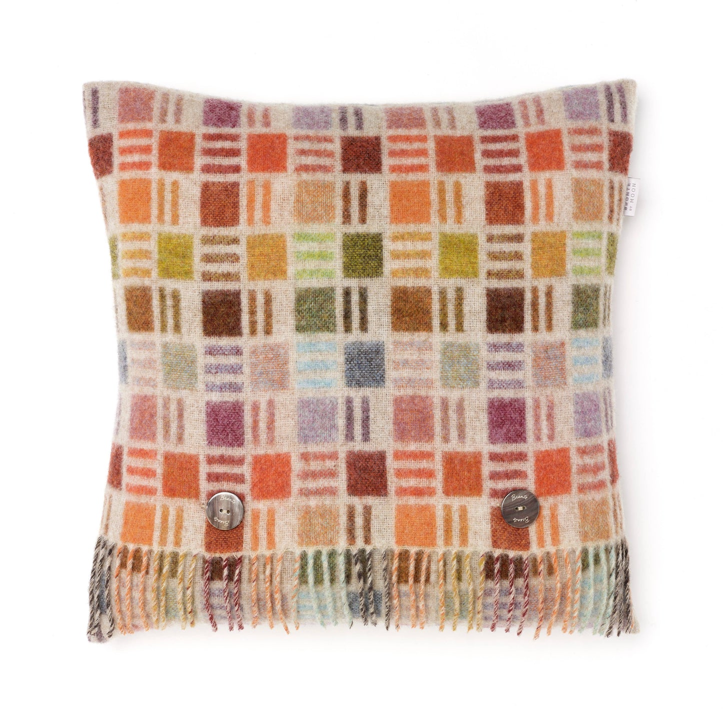 Merino Lambswool Throw Blanket - Ribbon Multi-Beige - Made in England,: Gray/Multi / Throw Blanket