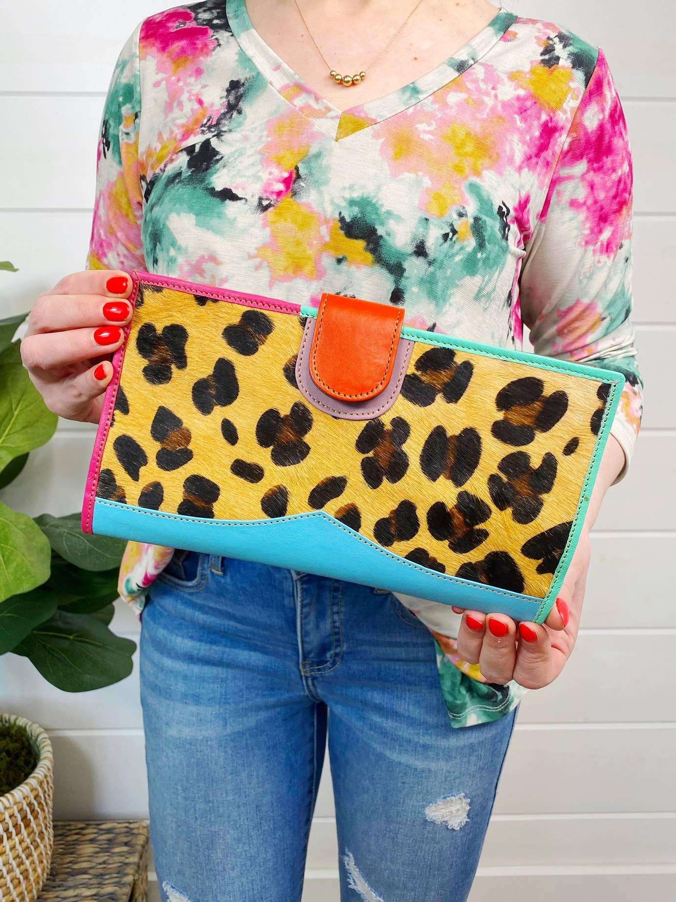 Nash Leopard Leather Wallet | Travel Wallet | Small Leopard