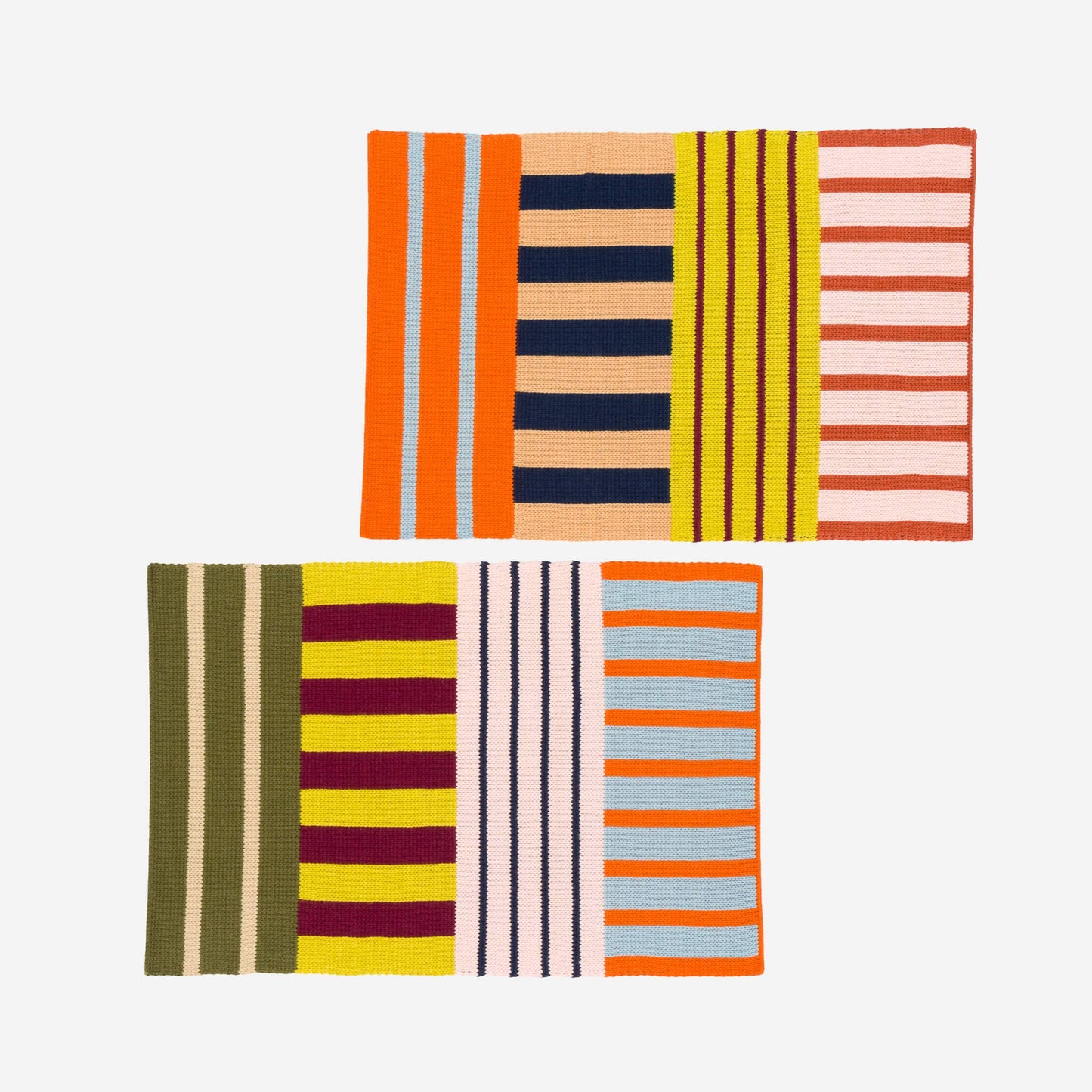 Patchwork Stripe Placemat Set: Rainbow