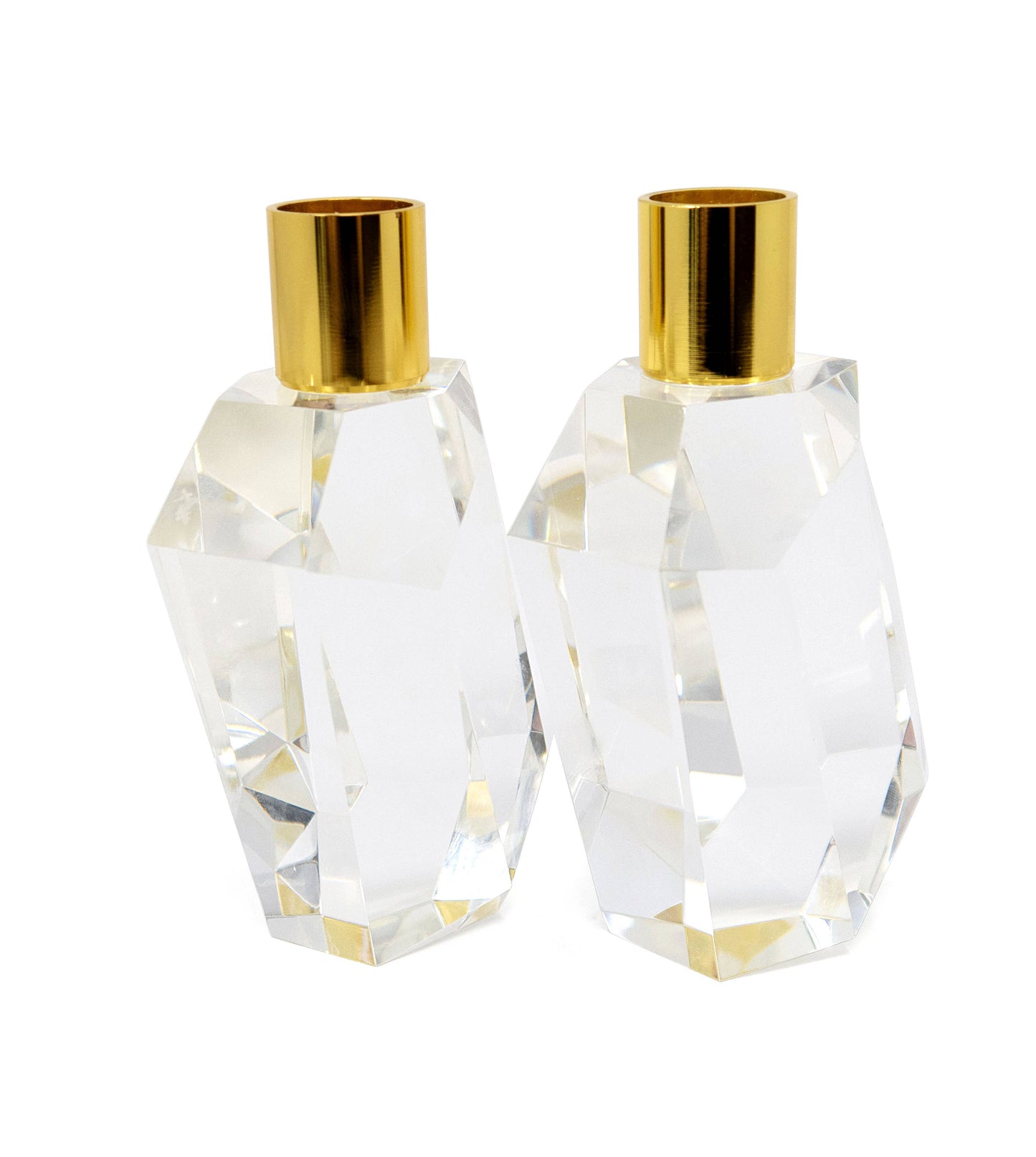 Crystal Candle Holders: Short (Set of 2)