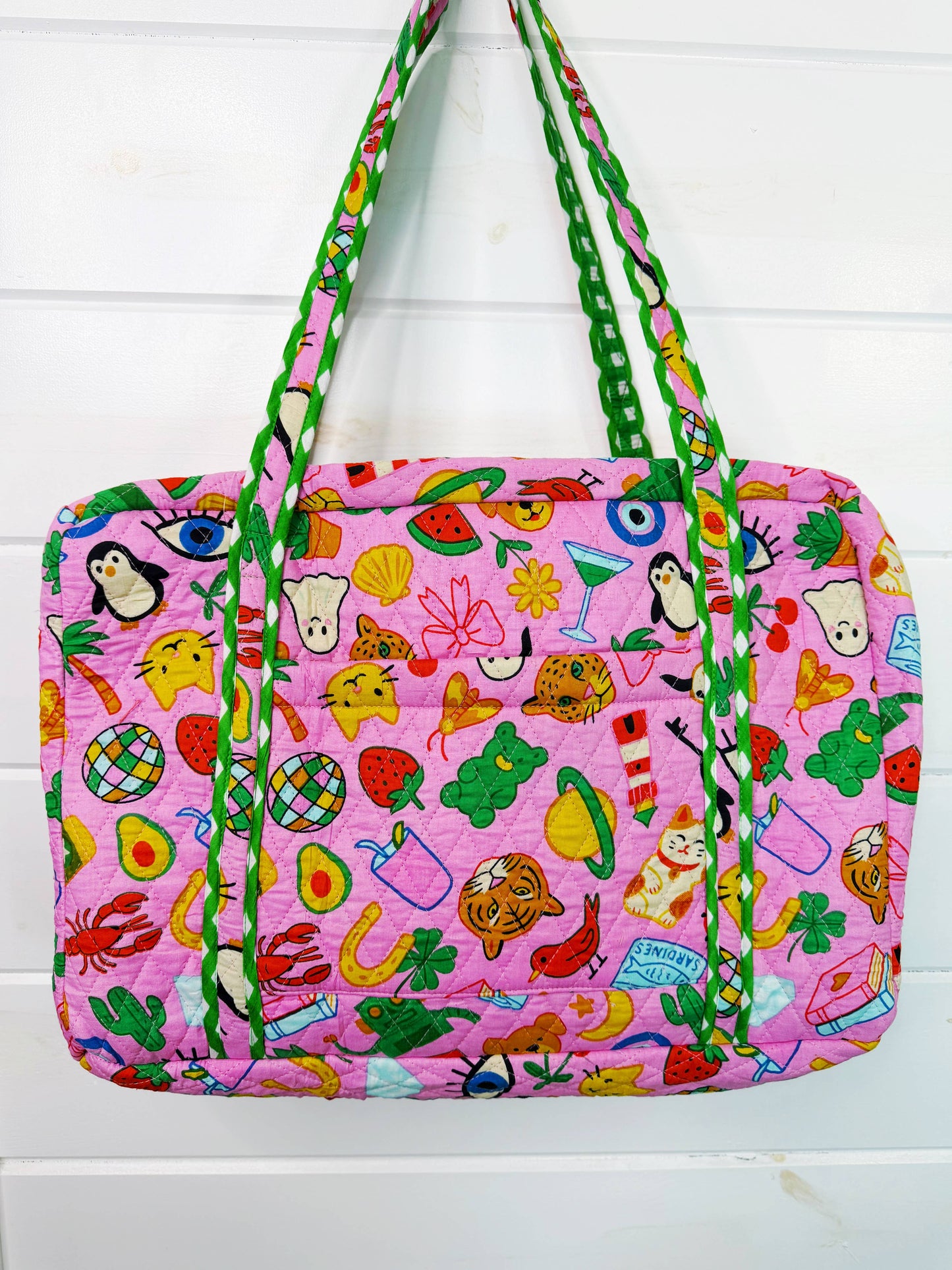 Quilted Weekender Duffle Bag | Lucky Vibes Pink