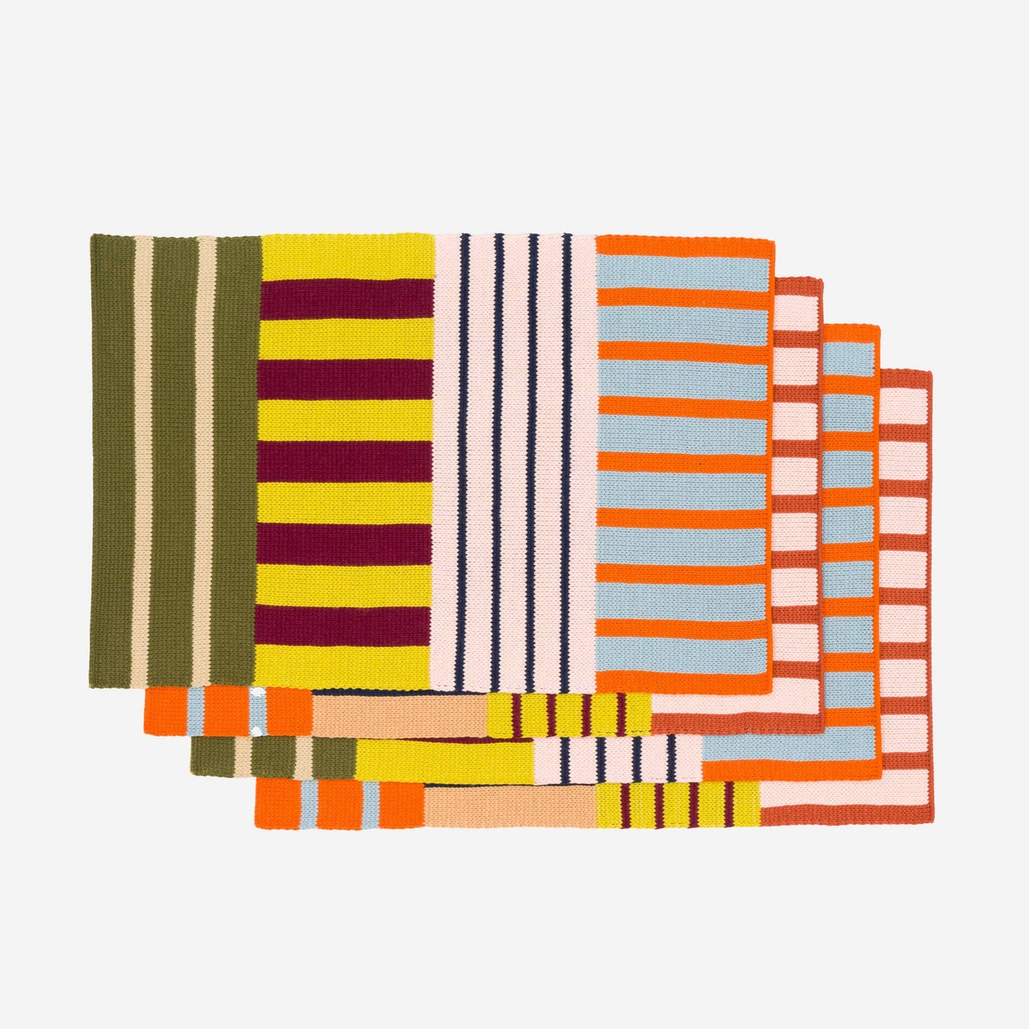 Patchwork Stripe Placemat Set: Rainbow