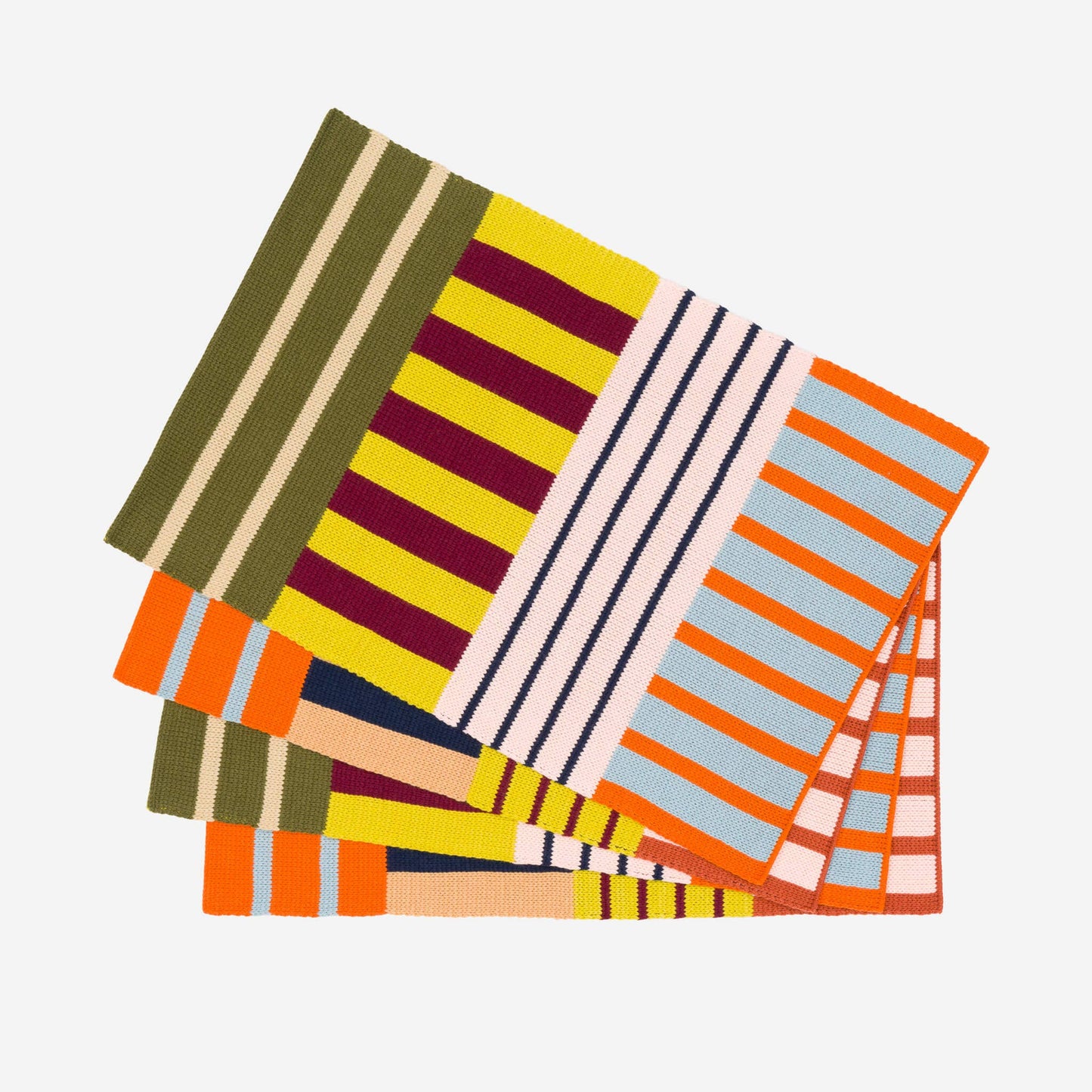 Patchwork Stripe Placemat Set: Desert
