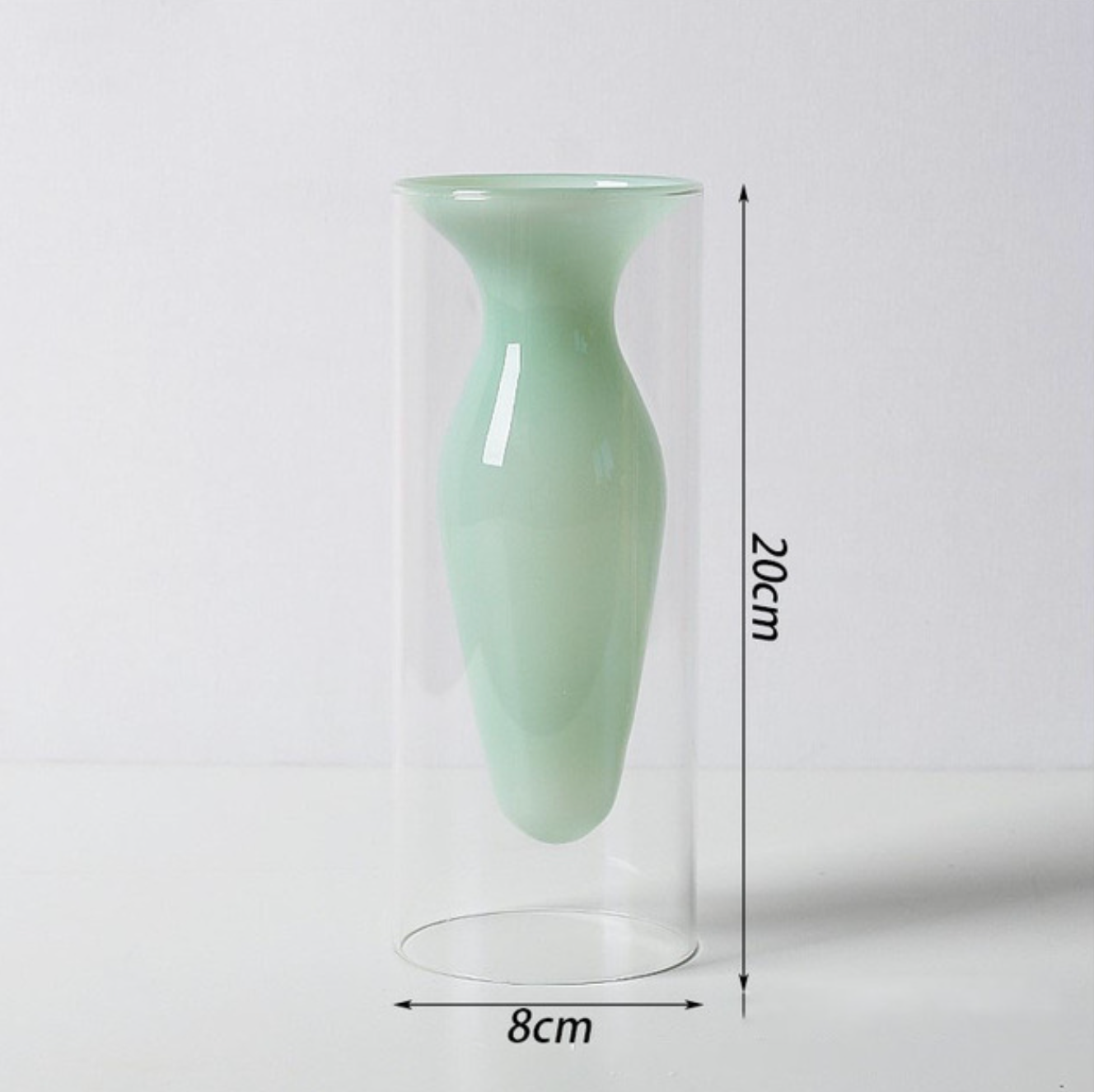 Terrarium Hydroponic Colored Glass Vase: Green