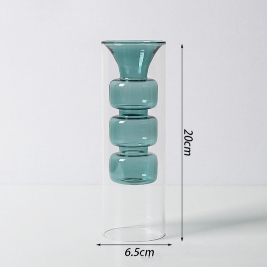 Terrarium Hydroponic Colored Glass Vase: Green