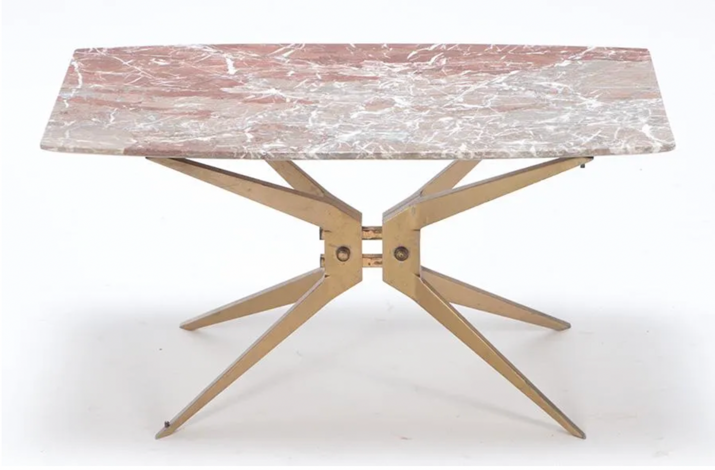 Steel and marble coffee table