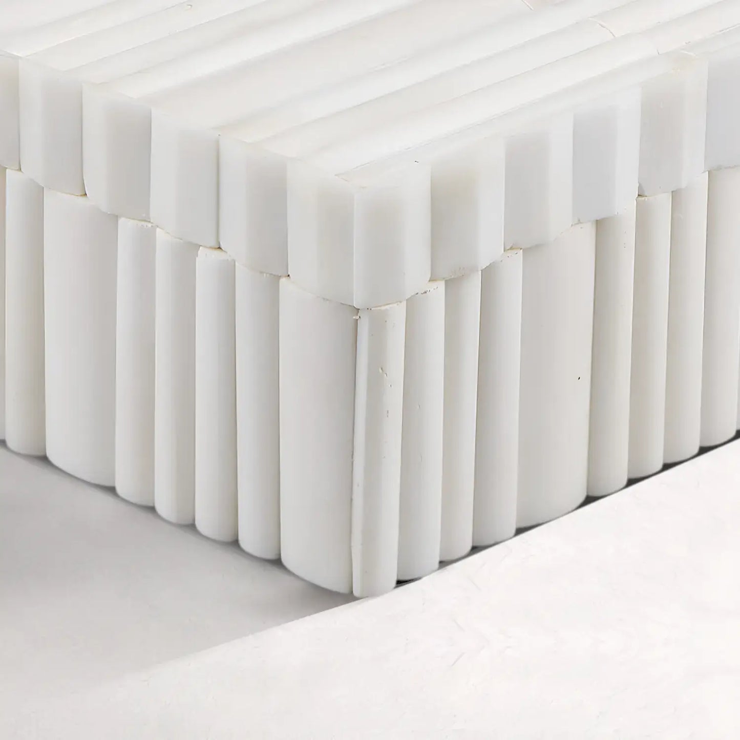 Ivory Stem Bone Inlay Decorative Storage Boxes Centerpiece: 8x6x1.5