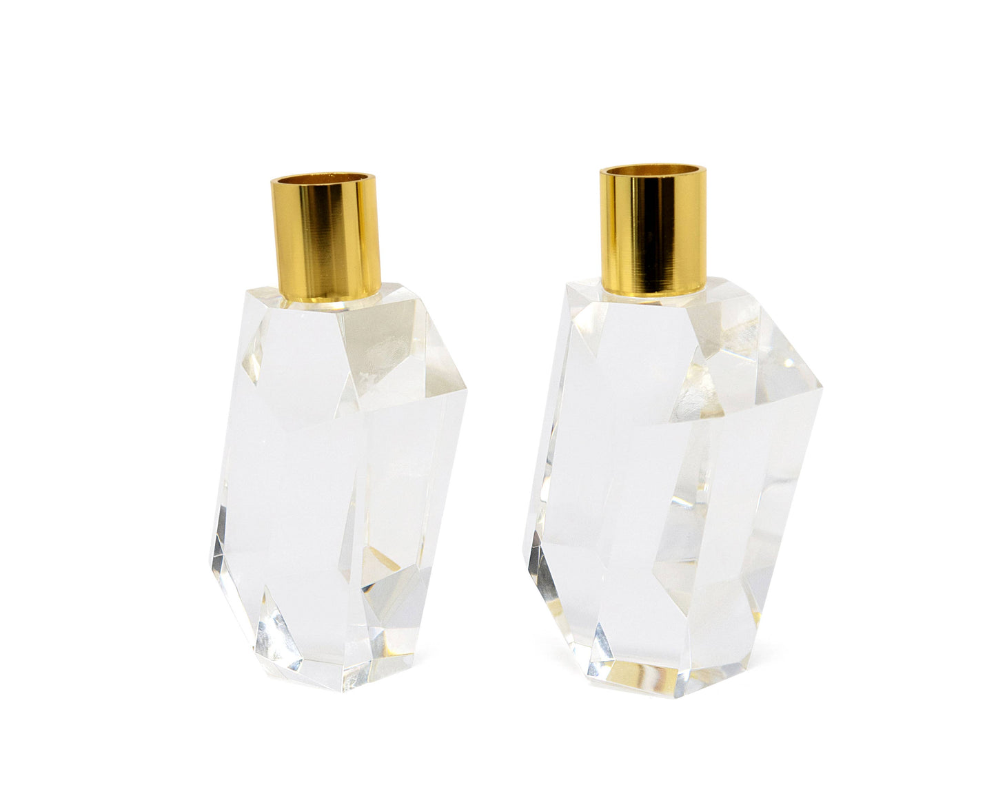 Crystal Candle Holders: Short (Set of 2)
