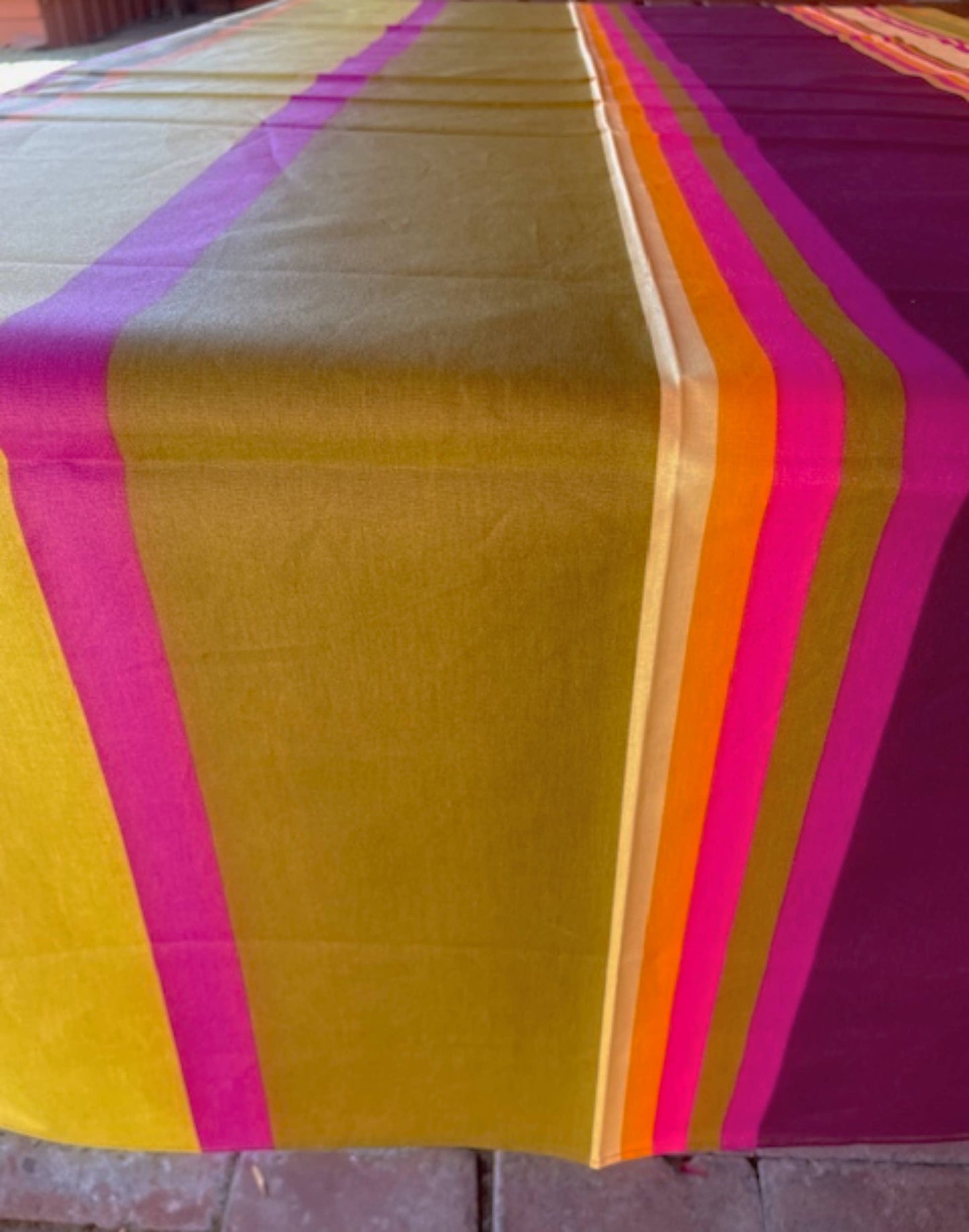 French Tablecloth Stripe Basque Coated Tablecloth Collection: Anis