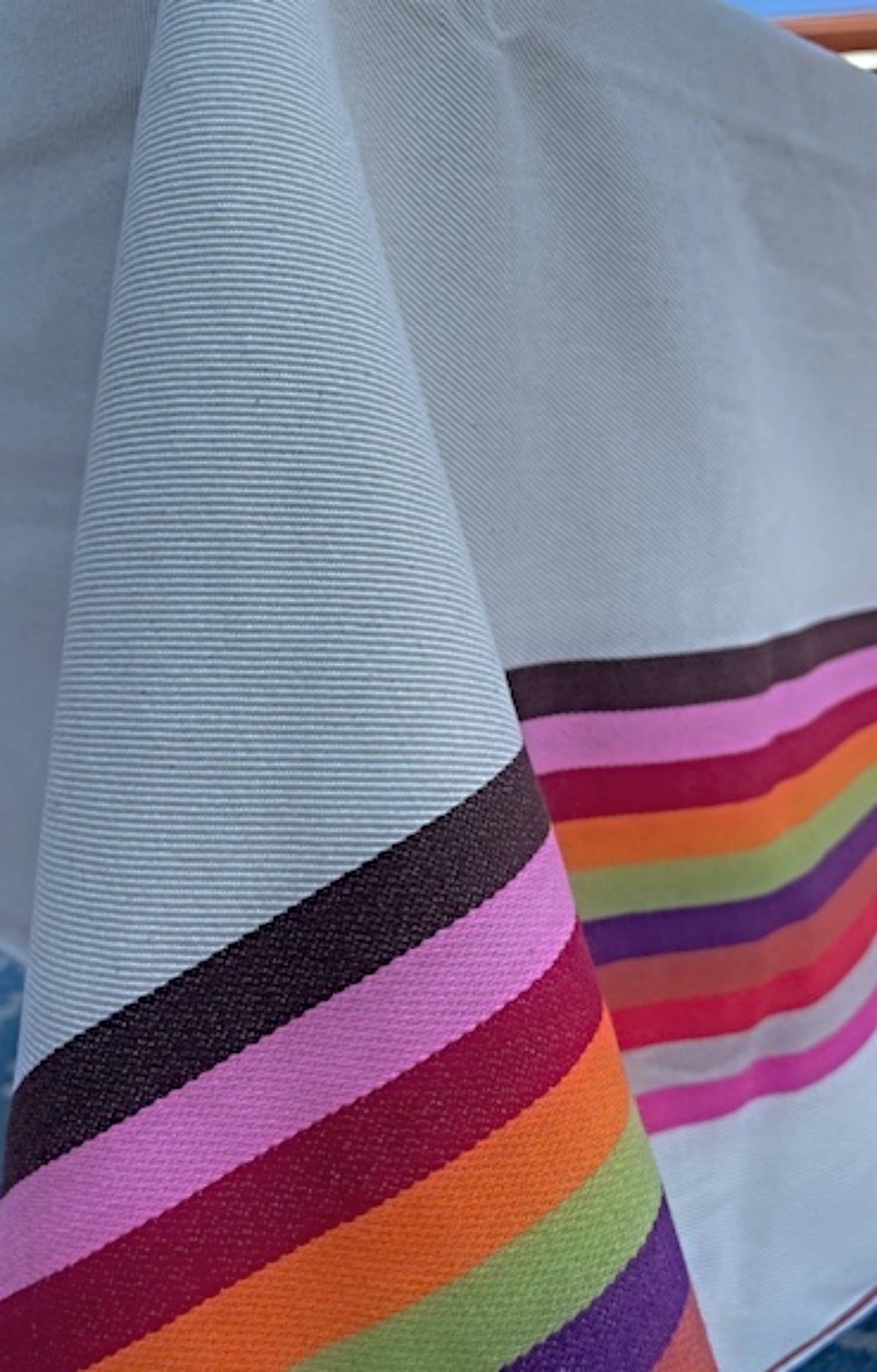 French Tablecloth Basque Stripe: Tutti Fruiti / 66x66 inches