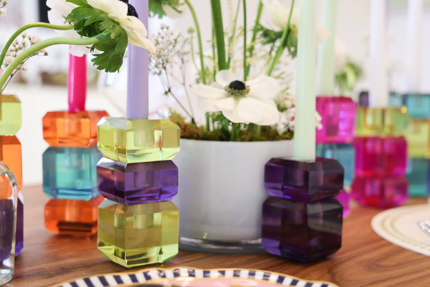 Interchangeable Candlestick Holders: Fuchsia