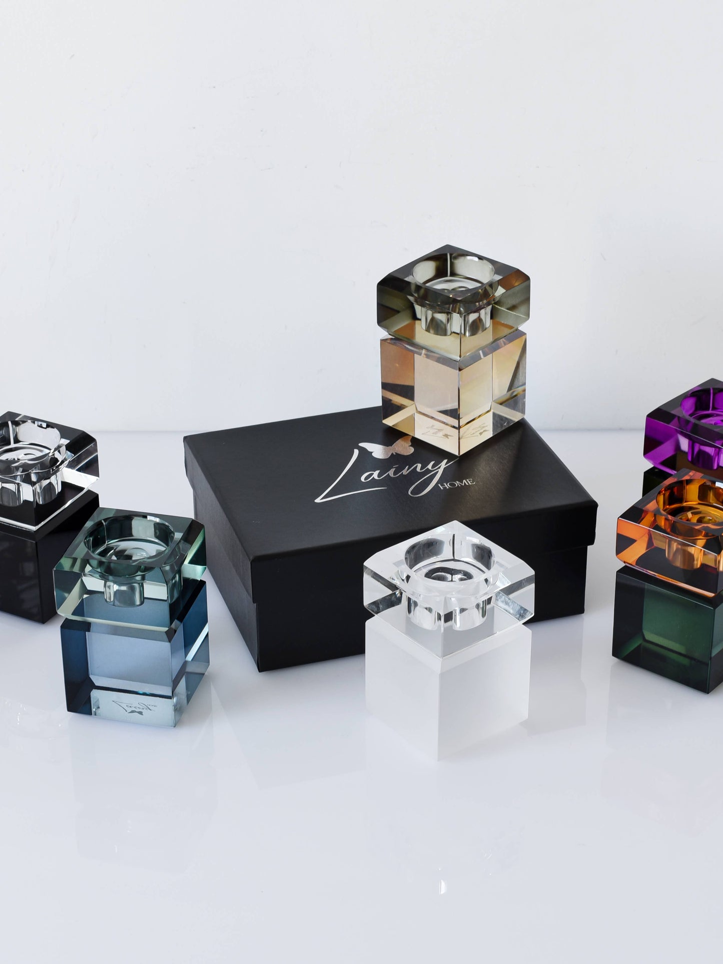 Regal Two Tone Candleholders: ORANGE/GREEN