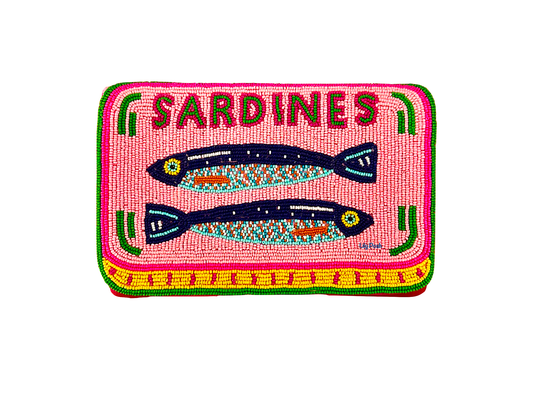 Beaded Sardines Clutch Crossbody Bag Lily Posh 