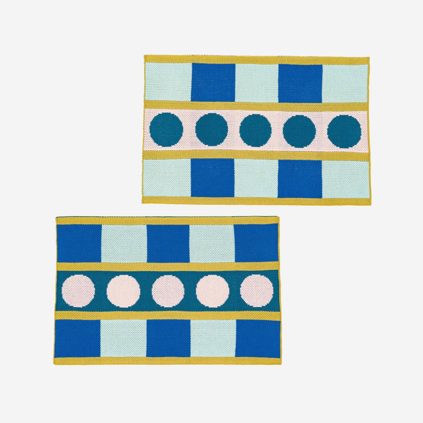Stripe Dot Placemat Set: Cobalt