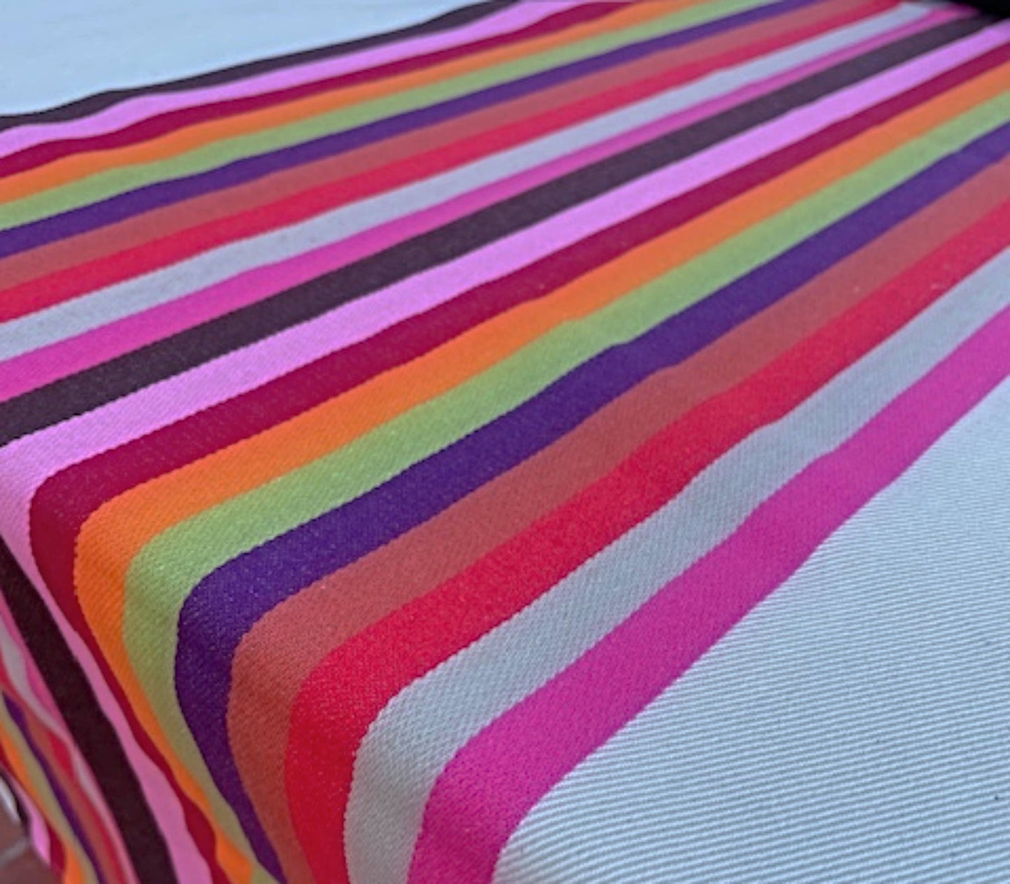 French Tablecloth Basque Stripe: Multi-Colored / 66x66 inches
