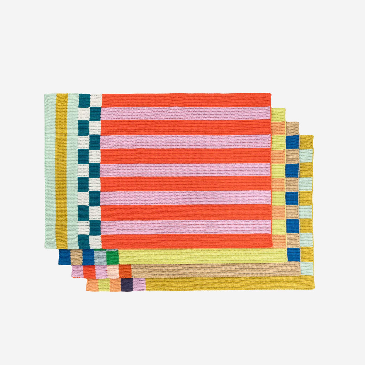 Pattern Patch Placemat Set: Rainbow