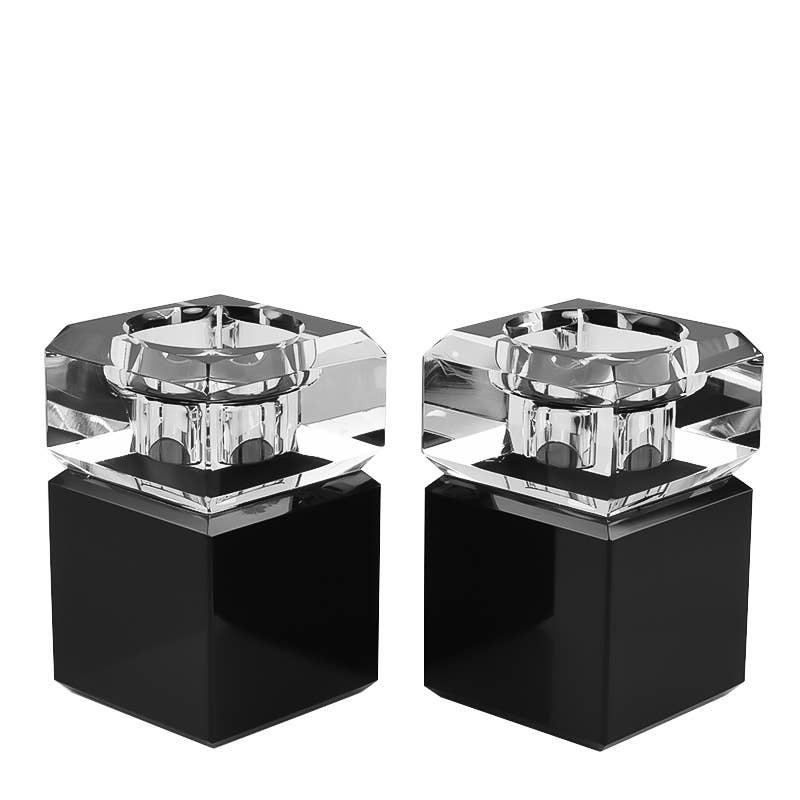 Regal Two Tone Candleholders: Frosted/Clear