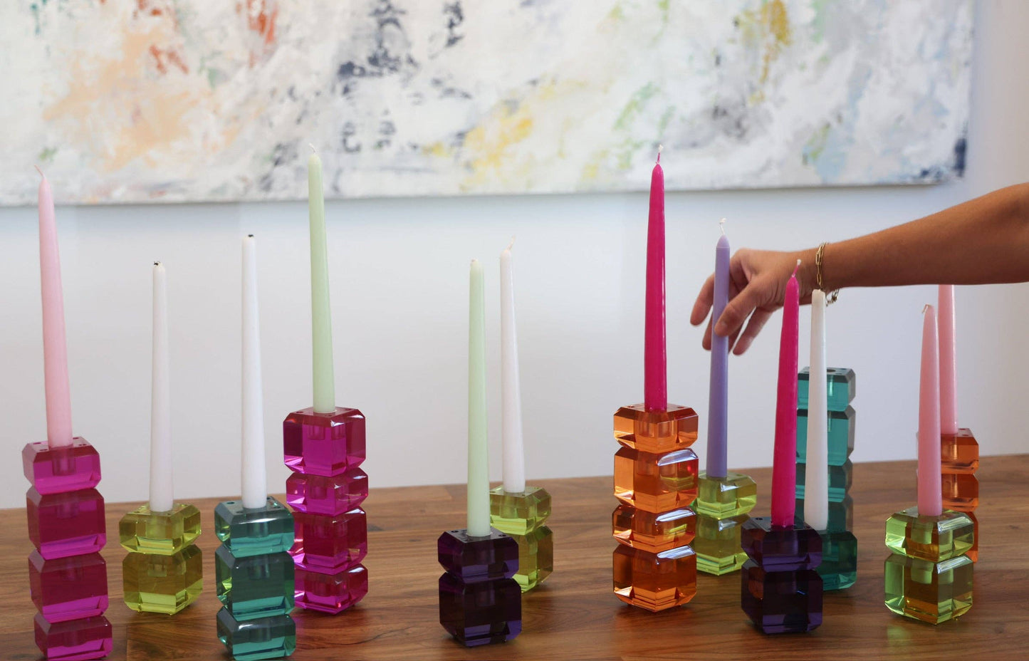Interchangeable Candlestick Holders: Dark Turquoise