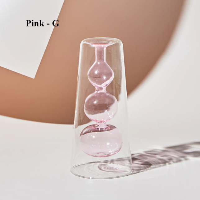 Nordic Hydroponic Colored Glass Vase: Pink G