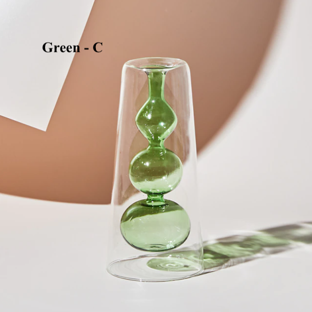 Nordic Hydroponic Colored Glass Vase: Pink G