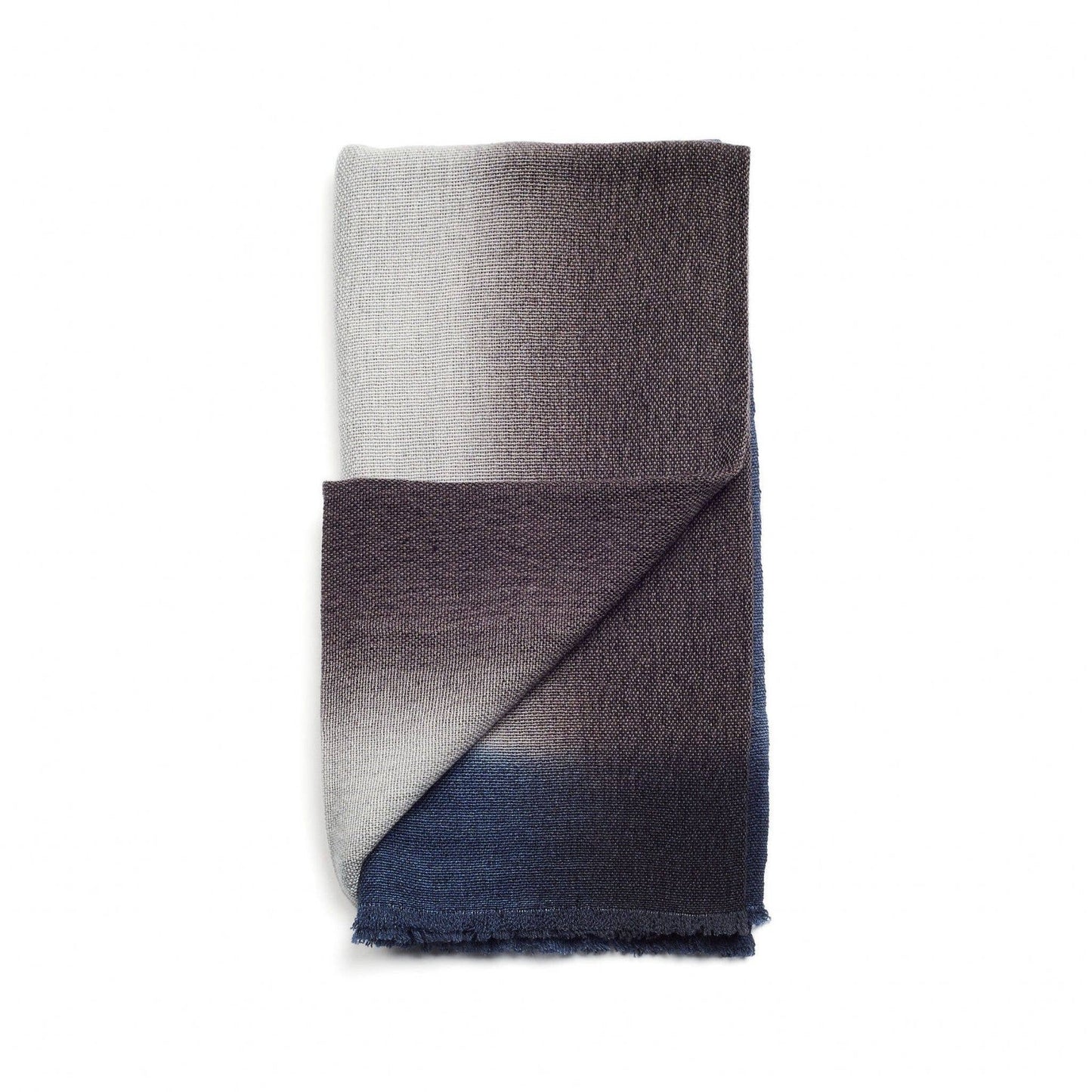 Moonstruck Blue Gray Handloom Merino Throw : Blue