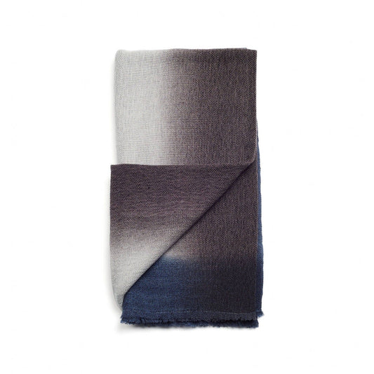 Moonstruck Blue Gray Handloom Merino Throw : Blue
