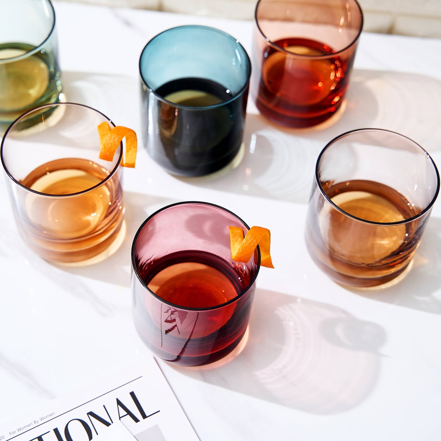 Khen Vintage Old-Fashioned Drinking Glasses Set of 6 | 9.6oz