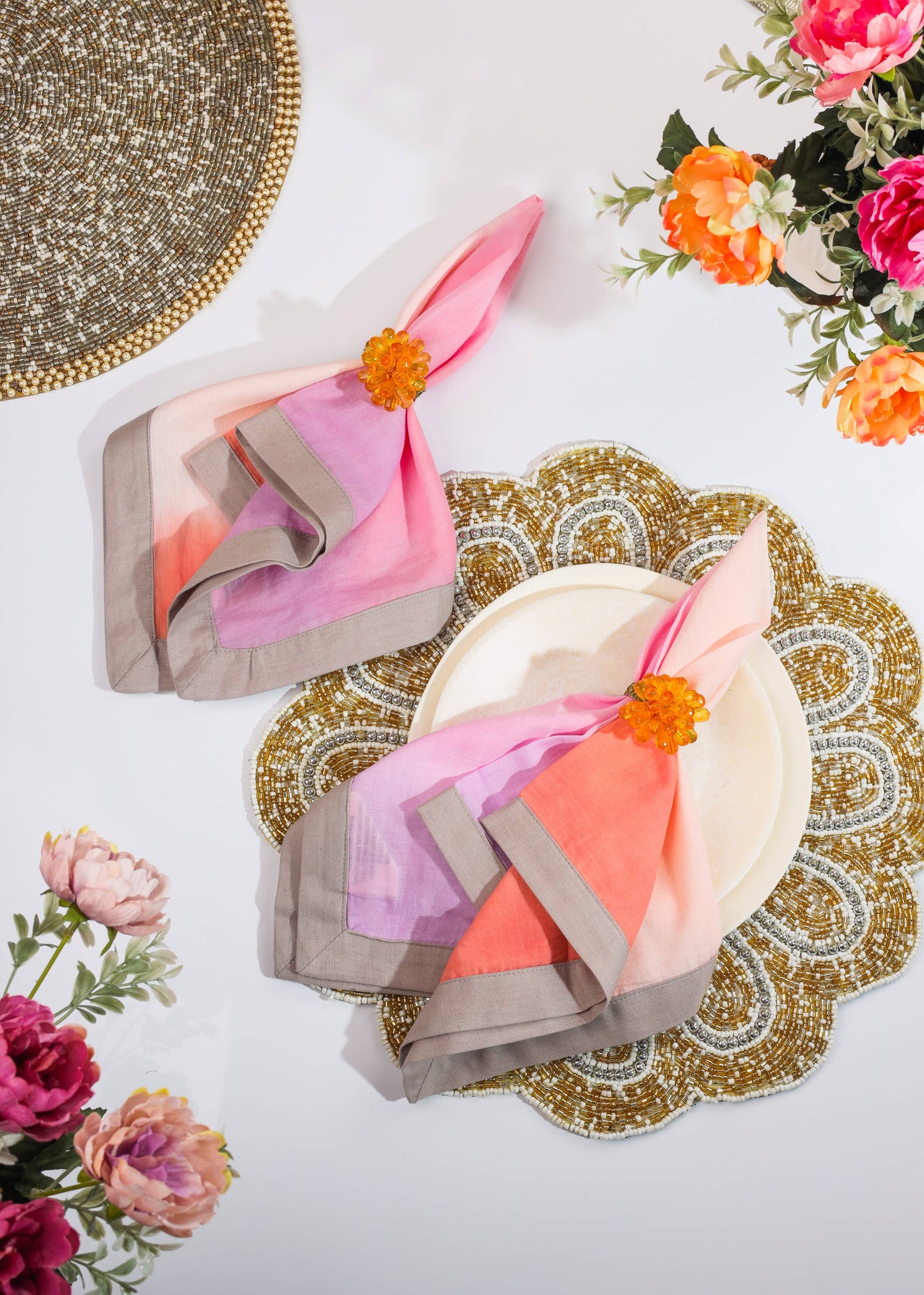 Twilight Blossom Tie-Dye Napkin Set