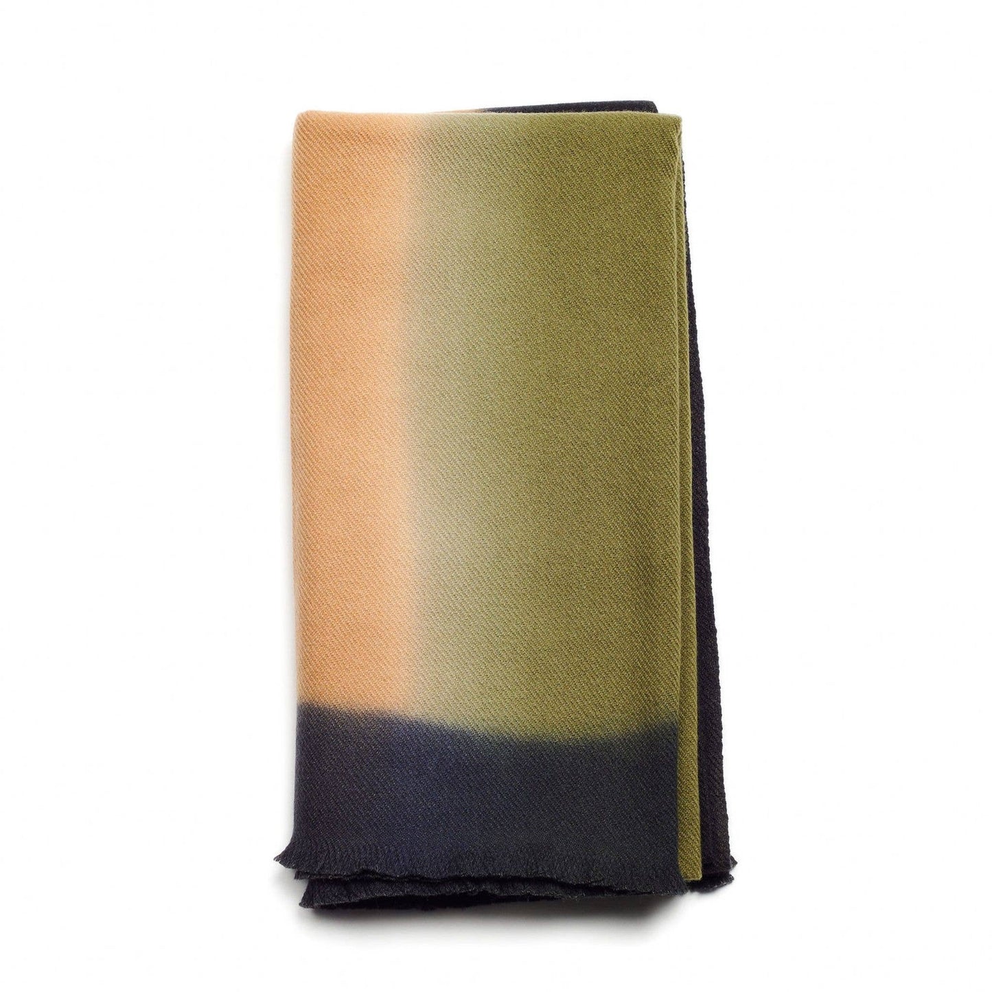 Olyv Ombre Green Brown Soft Modern Merino Handwoven Throw