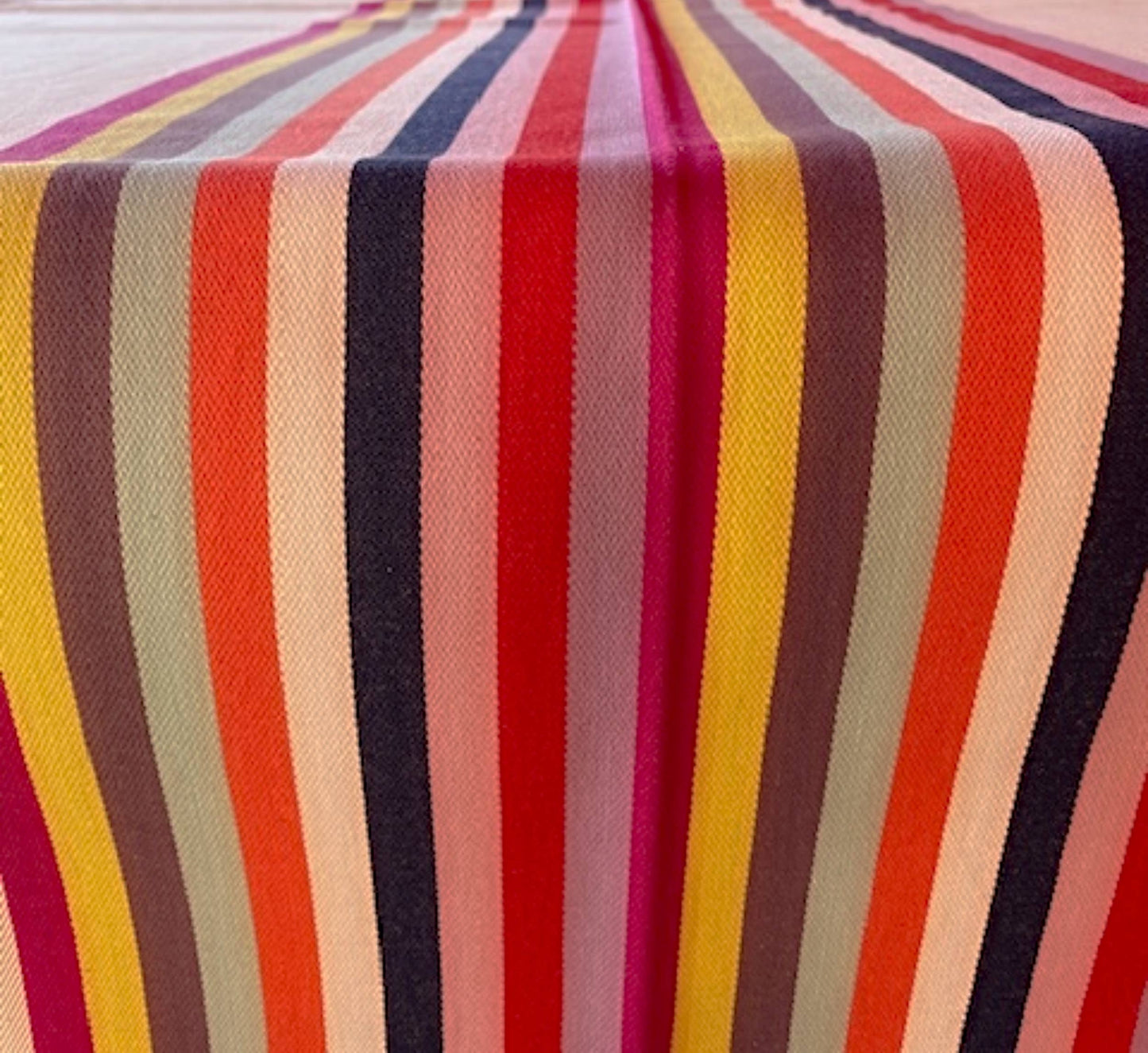 French Tablecloth Basque Stripe: Tutti Fruiti / 66x66 inches