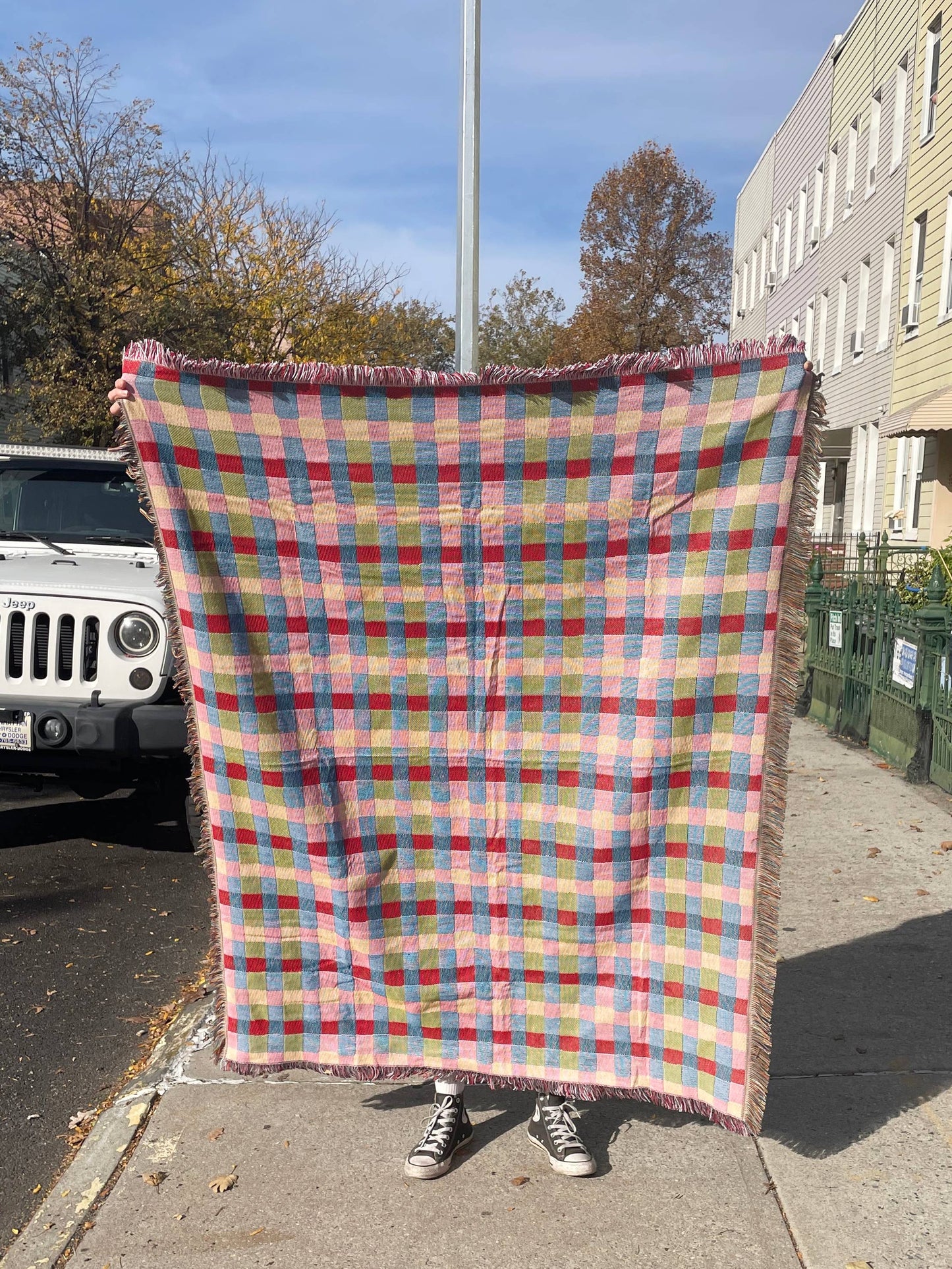 Wobby Plaid Woven Throw Blanket