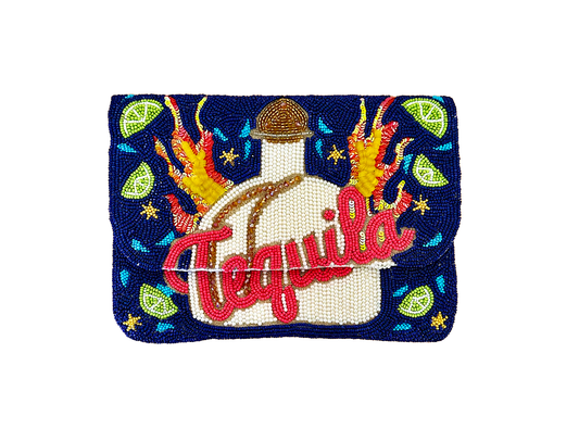 Beaded Tequila Clutch Crossbody Bag 