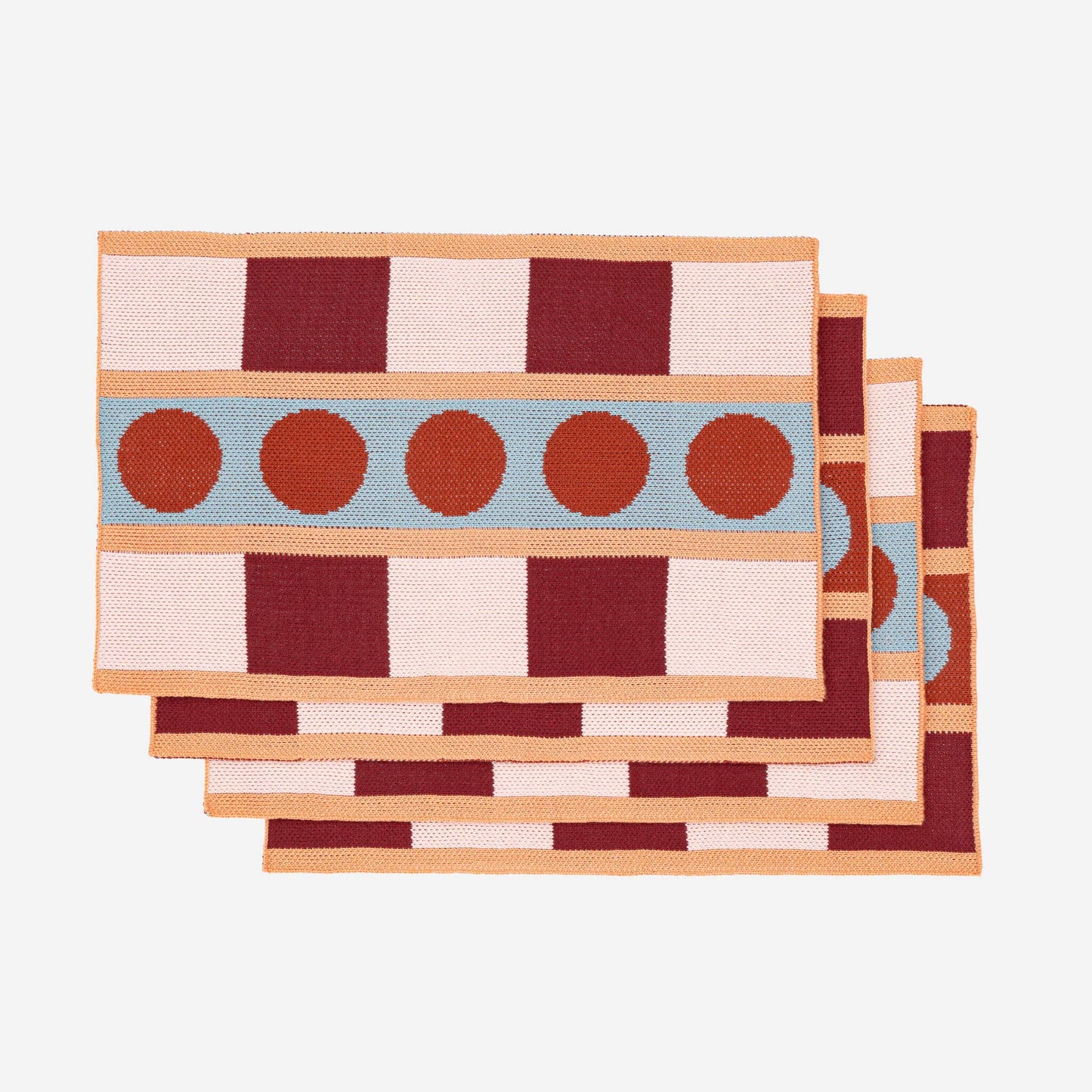 Stripe Dot Placemat Set: Cobalt