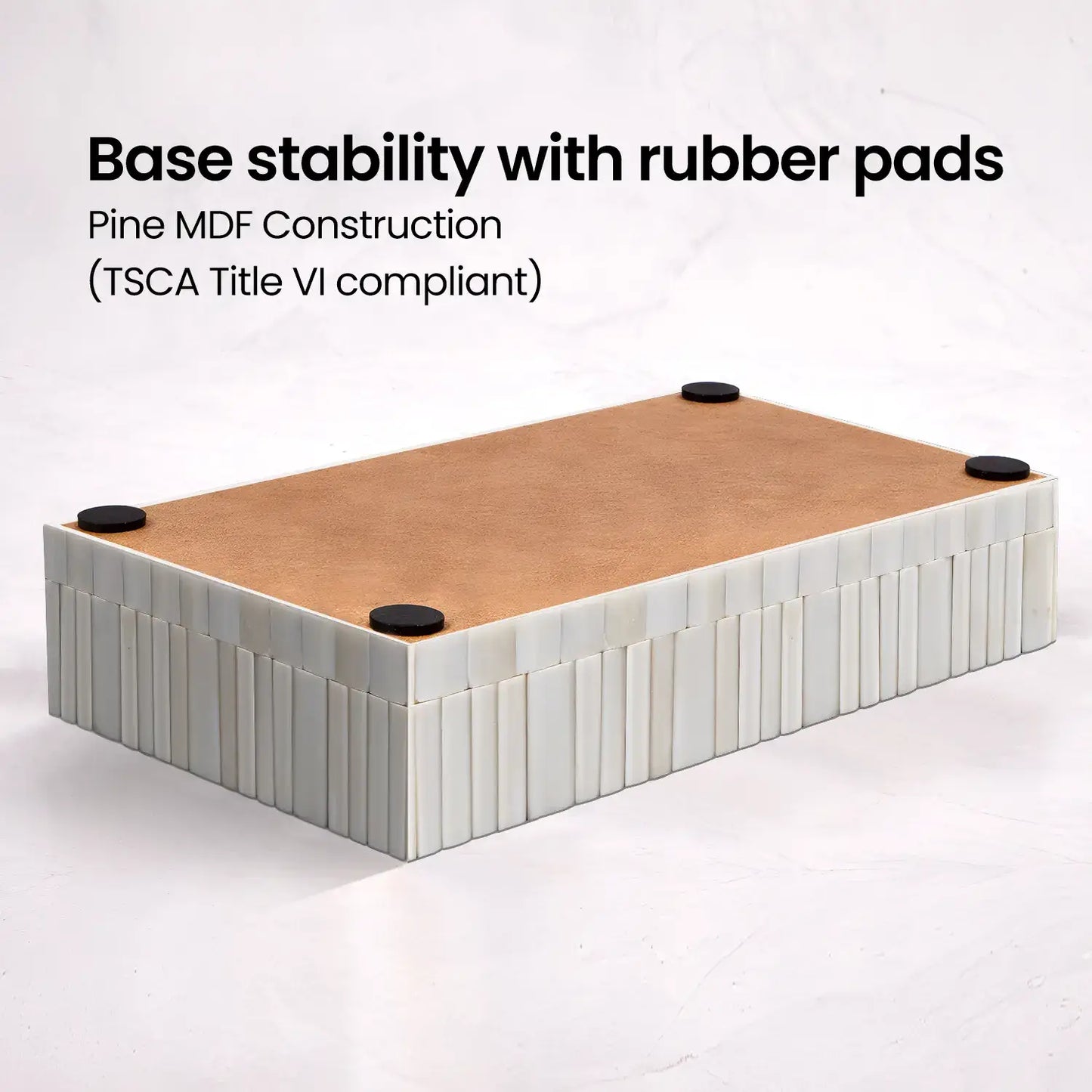 Ivory Stem Bone Inlay Decorative Storage Boxes Centerpiece: 8x6x1.5