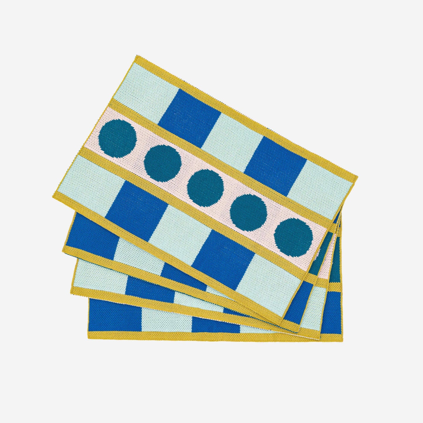 Stripe Dot Placemat Set: Cobalt