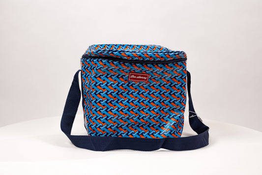 Weave Blue Orange Cooler