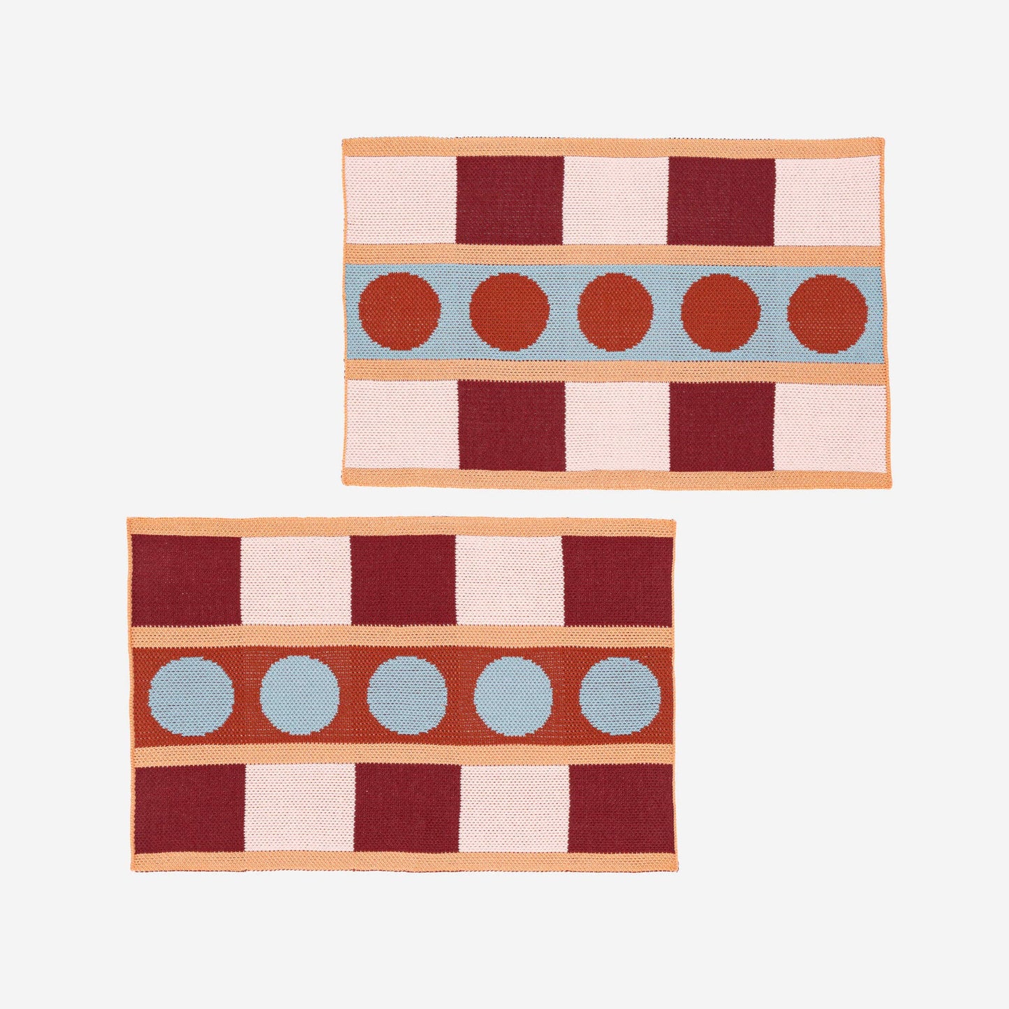 Stripe Dot Placemat Set: Cobalt