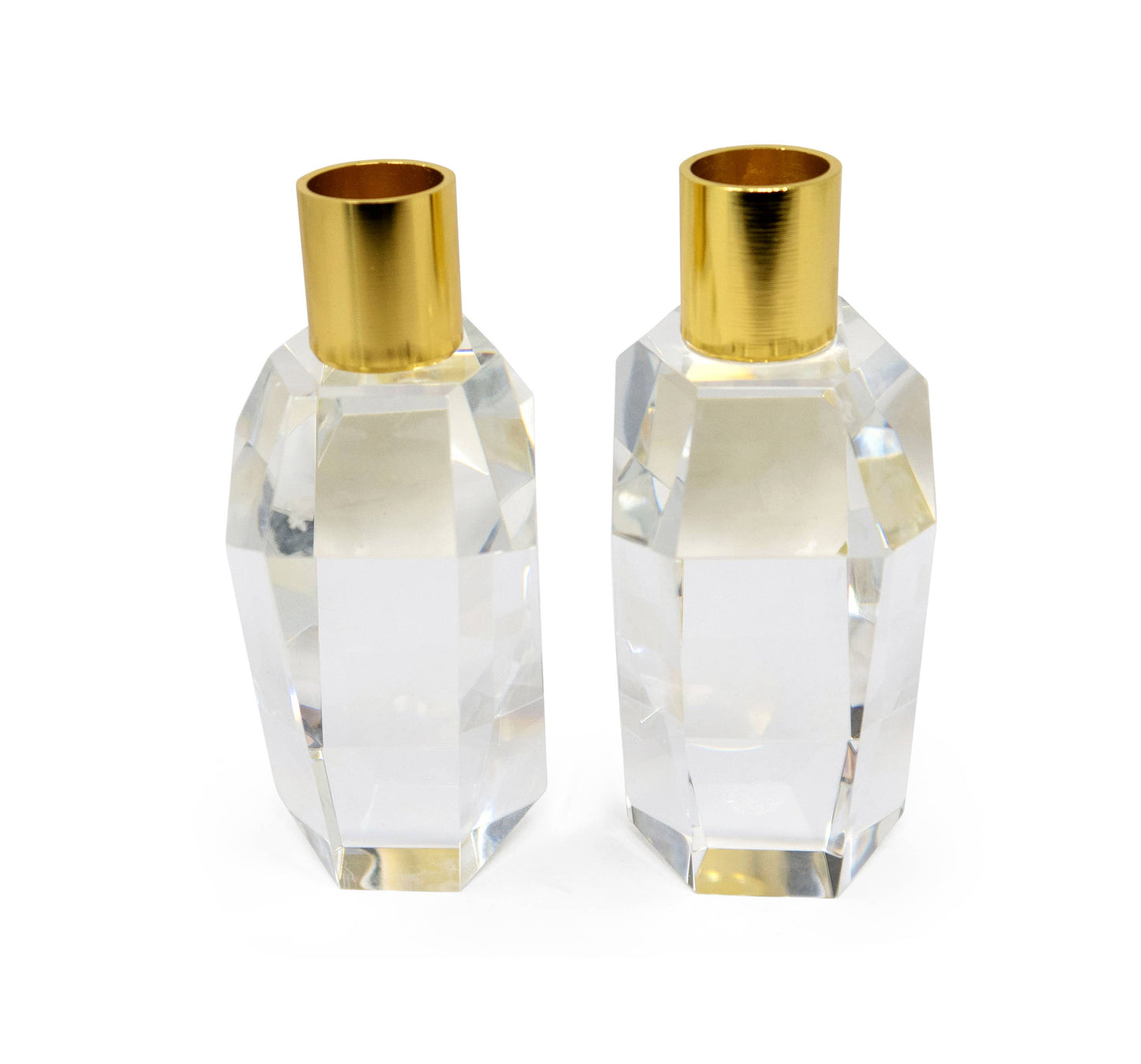Crystal Candle Holders: Short (Set of 2)
