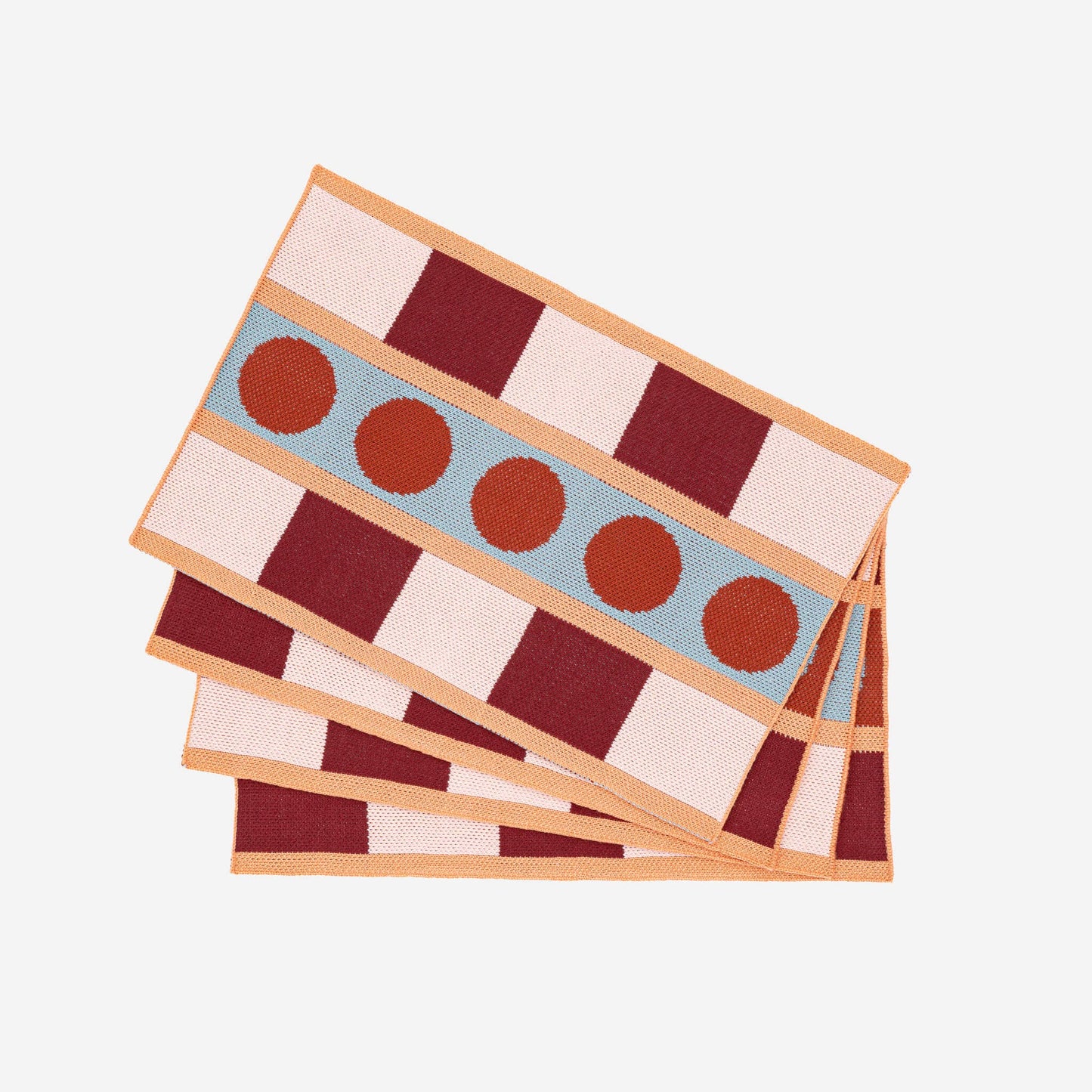 Stripe Dot Placemat Set: Cobalt