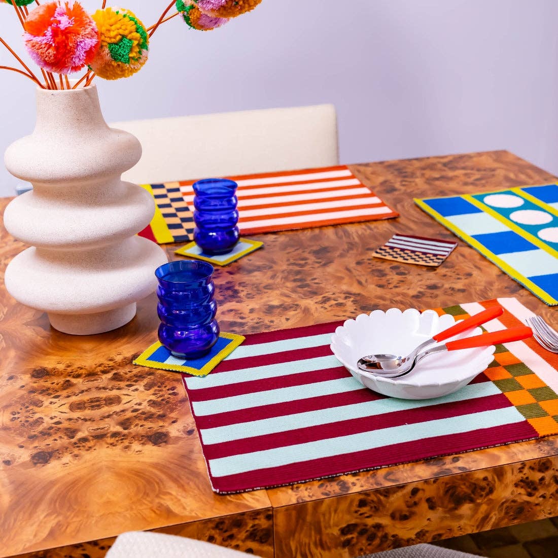 Pattern Patch Placemat Set: Rainbow